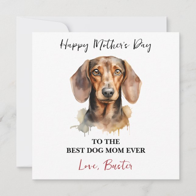 Cartão Personalized Dog Name – Happy Mother’s Day  (Frente)