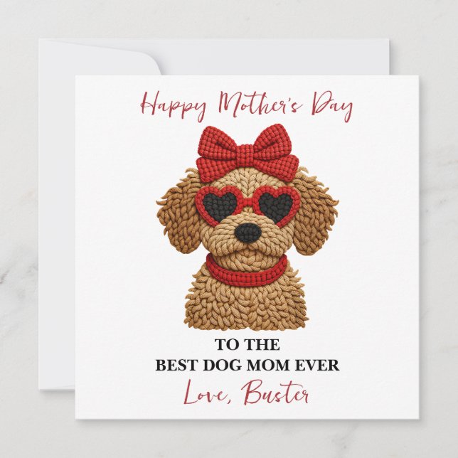 Cartão Personalized Dog Name – Happy Mother’s Day  (Frente)