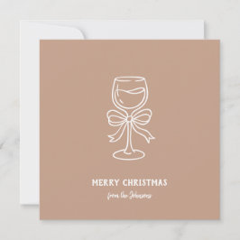 Cartão Personalized Family Name Merry Christmas Drink