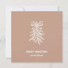 Cartão Personalized Family Name Merry Christmas Mistletoe