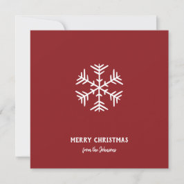 Cartão Personalized Family Name Merry Christmas Snowflake
