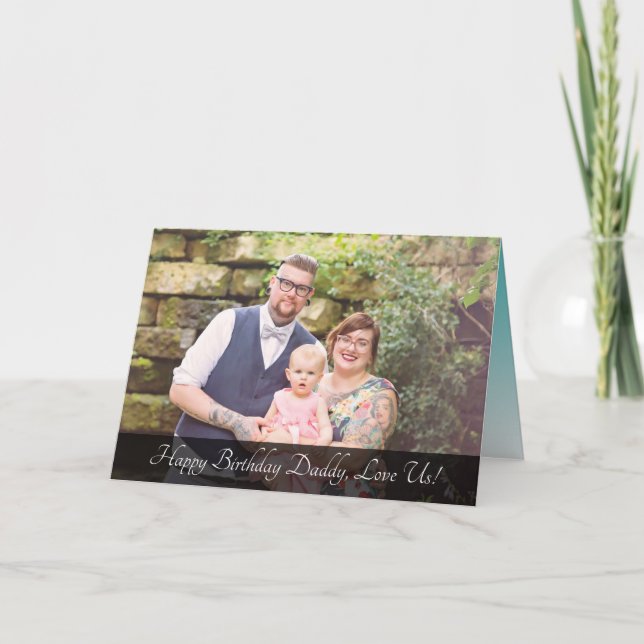 Cartão Personalized Family Photo Birthday Card for Dad (Frente)