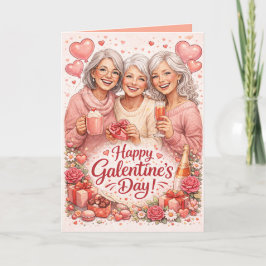 Cartão Personalized Galentine's Day Greeting Card