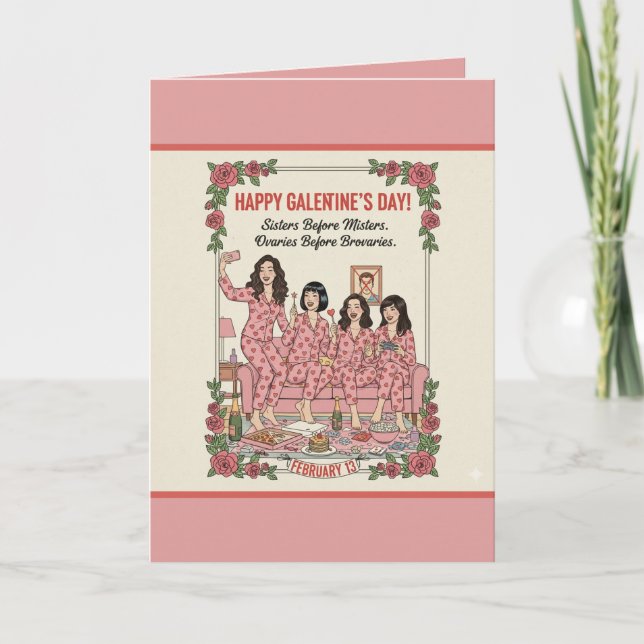 Cartão Personalized Galentine's Day Greeting Card (Frente)
