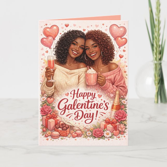 Cartão Personalized Galentine's Day Greeting Card (Frente)