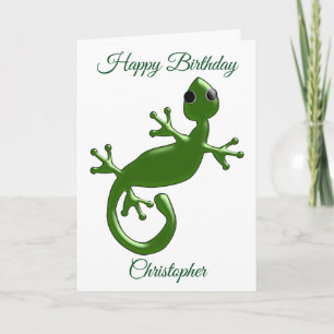 Cartão Personalized Gecko Birthday
