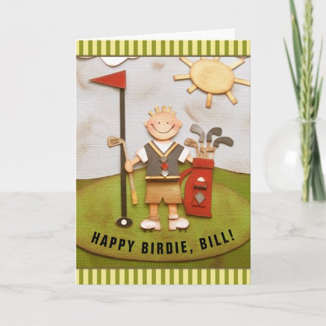 Cartão Personalized Golf Birthday (Frente)