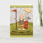 Cartão Personalized Golf Birthday<br><div class="desc">Funny golf birthday birdie card for your favorite golfer. To personalize edit text to add name.</div>