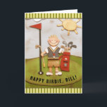 Cartão Personalized Golf Birthday<br><div class="desc">Funny golf birthday birdie card for your favorite golfer. To personalize edit text to add name.</div>