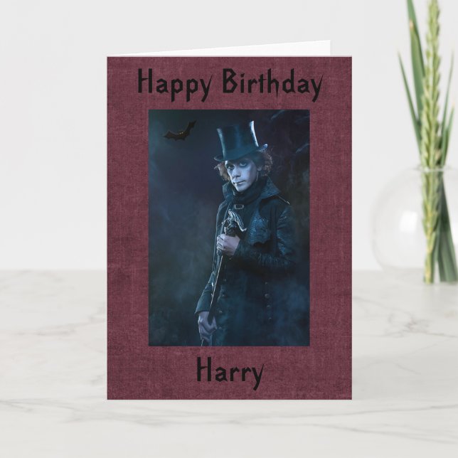 Cartão Personalized Gothic Birthday Card (Frente)