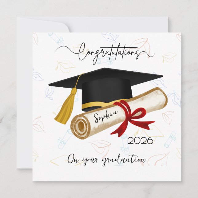 Cartão Personalized Graduation Congratulations (Frente)