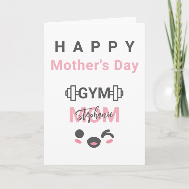 Cartão Personalized Gym Mom Happy Mother's Day Card (Frente)