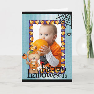 Cartão Personalized Halloween Baby Photo Card