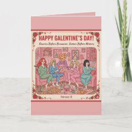 Cartão Personalized Happy Galentine's Day Pizza Card