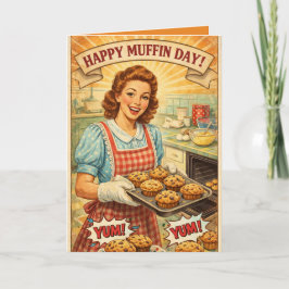 Cartão Personalized Happy Muffin Day Greeting Card