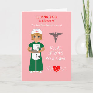 Cartão Personalized Hospital Nurse Thank You Appreciation
