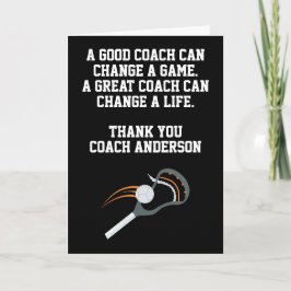 Cartão Personalized Lacrosse Coach From Team Players