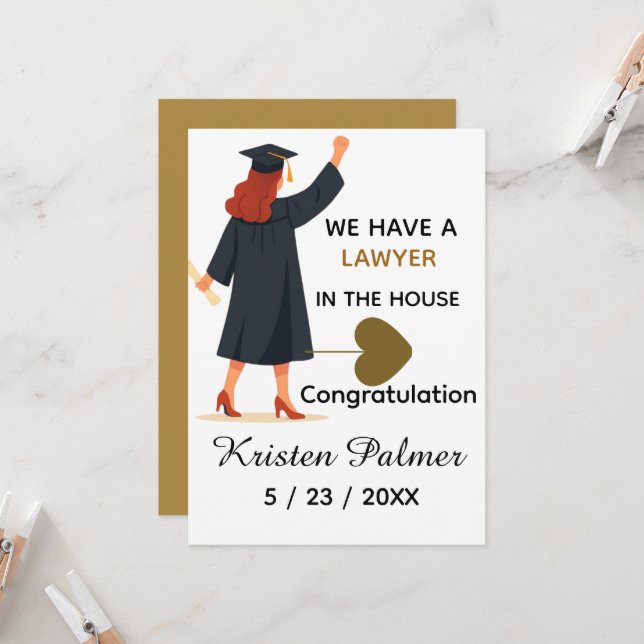 Cartão Personalized law school graduation  (Frente/Verso In Situ)