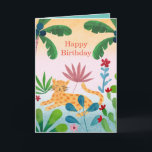 Cartão Personalized leopard Age 7 girls Birthday Card<br><div class="desc">Modern pura vida leopard design birthday card. With fully customizable message inside.. just click personalize to make your own. Matching wrapping paper and more available in my store.</div>