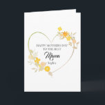 Cartão Personalized Mama Name Mother’s Day Floral Heart<br><div class="desc">A soft floral heart design made to celebrate Mom in a meaningful way. Personalize the name to create a thoughtful and unique gift she will truly cherish. If you prefer a clean look, the name can be left blank. Perfect for Mother’s Day, this elegant and minimal style fits beautifully across...</div>