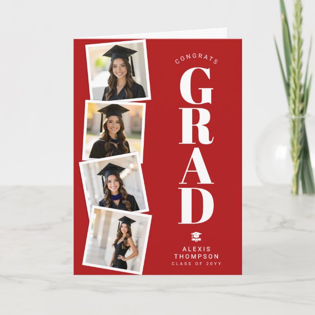 Cartão Personalized Modern School College Graduation  (Frente)