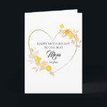 Cartão Personalized Mom Name Mother’s Day Floral Heart<br><div class="desc">A soft floral heart design made to celebrate Mom in a meaningful way. Personalize the name to create a thoughtful and unique gift she will truly cherish. If you prefer a clean look, the name can be left blank. Perfect for Mother’s Day, this elegant and minimal style fits beautifully across...</div>