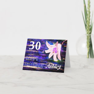 Cartão Personalized Name & Age Happy Birthday Card