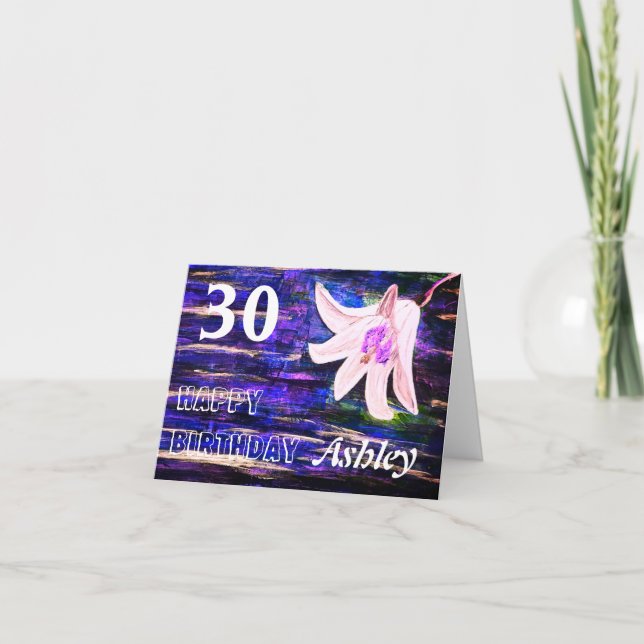 Cartão Personalized Name & Age Happy Birthday Card (Frente)