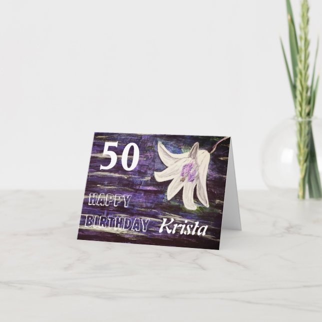 Cartão Personalized Name & Age Happy Birthday Card (Frente)