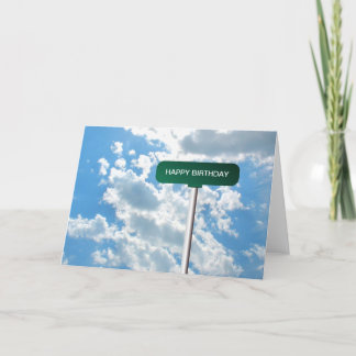 Cartão Personalized Name Road Street Sign on Blue Sky