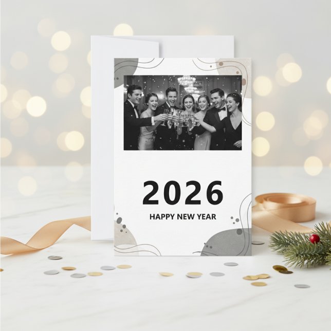 Cartão Personalized New Year Card 2026, Elegant New Year  (Criador carregado)