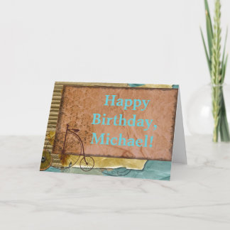 Cartão Personalized Nostalgic Cycling Themed Photo