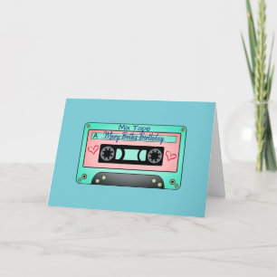 Cartão Personalized Old School Mix Tape Birthday Card