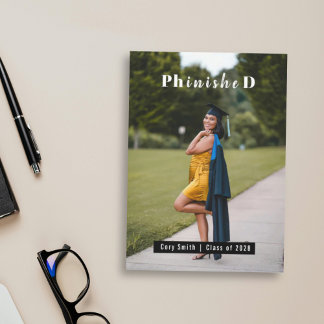 Cartão Personalized PhD Graduation Photo congrats