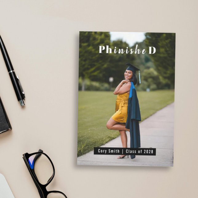 Cartão Personalized PhD Graduation Photo congrats (Criador carregado)