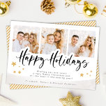 Cartão Personalized Photo Happy Holidays Christmas<br><div class="desc">Use these elegant modern Christmas cards with your custom photos,  name and personalized holiday message to wish your friends and family a Merry Christmas. You can even change the pattern and color of the back.</div>