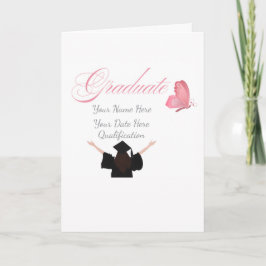 Cartão Personalized Pink Graduate Gift, Custom Name 