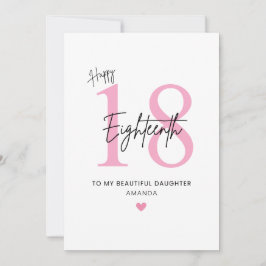 Cartão Personalized Simple Daughter 18th Birthday Card