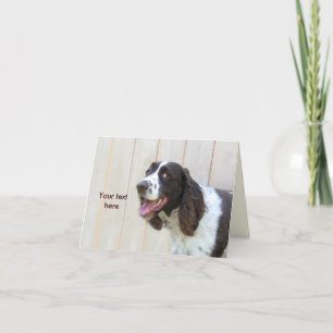 Cartão Personalized Smiling English Springer Spaniel Card