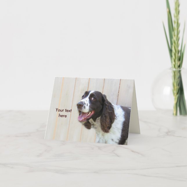 Cartão Personalized Smiling English Springer Spaniel Card (Frente)