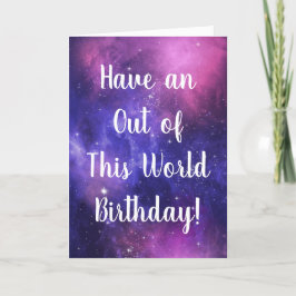 Cartão Personalized Space Sky Purple & Magenta Birthday