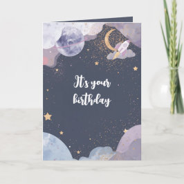 Cartão Personalized Space Theme Birthday Card