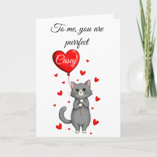 Cartão Personalized Valentine's Day Card - Cute Cat  