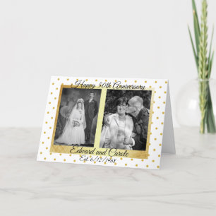 Cartão Personalized Wedding Photos 50th Anniversary