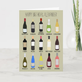 Cartão Personalized Wine Lovers Birthday