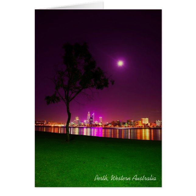 Cartão Perth City Lights do sul do perth Foreshore (Frente)