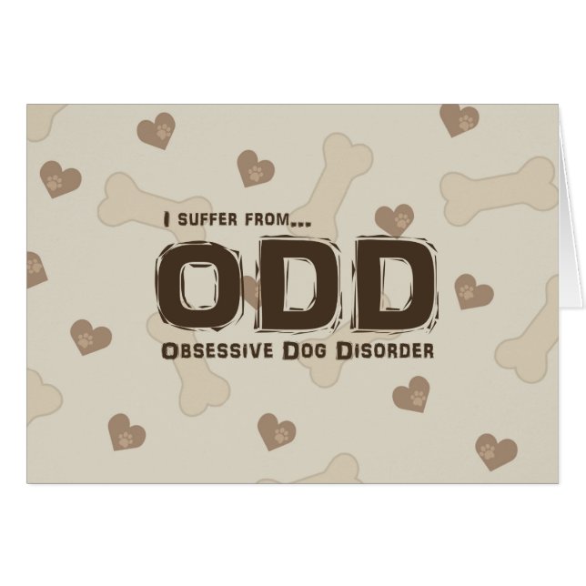 Cartão Perturbação Obsessiva Cão (Frente Horizontal)