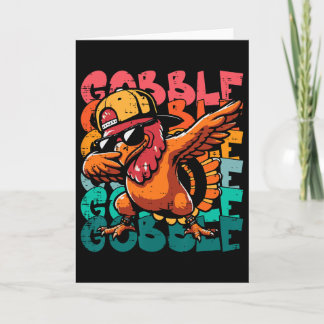 Cartão Peru do Dia de Ação de Graças Dab Gobble Engraçado