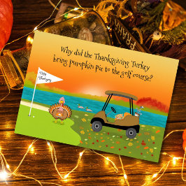 Cartão Peru Feliz Dia de Ação de Graças no Campo de Golfe