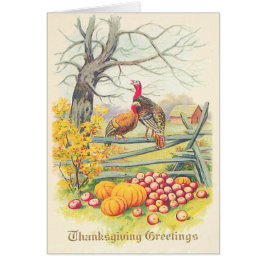 Cartão Perus Fazenda Pumpkin Maçãs Pumpkin Folhas Folhas